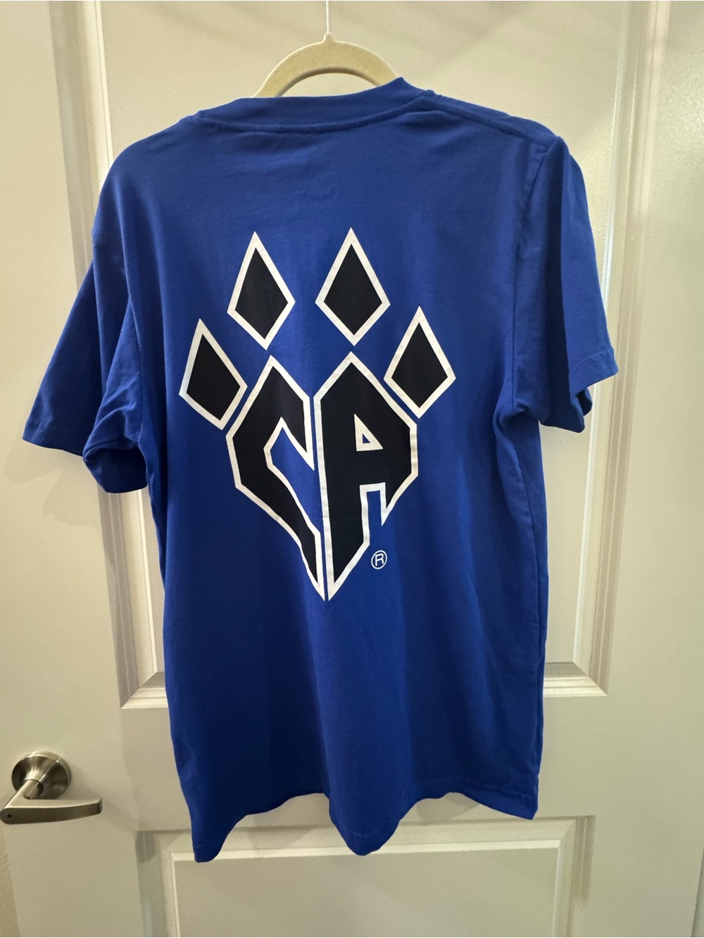 Cheer Athletics Royal Blue Graphic Back Print Woman’s T‑Shirt and socks